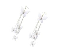 Gatuida Long Beaded Floral Butterfly Earrings for Women and Fashion Dangle Jewelry Elegant Party Accessory for Birthdays Anniversaries and Everyday Wear
