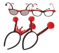 Gatuida Lovely Ladybug Headband and Glasses Set Accessory for Women and Decorative Photo Prop for Halloween Birthday Christmas Valentine Day Fashionable Hairband
