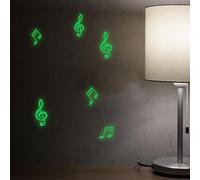 Gatuida Luminous Music Note Wall Decals Colorful Night Light Stickers for Rooms Bedroom Living Decorative Self-Adhesive Vinyl Glow in Dark DIY Removable Wall Stickers