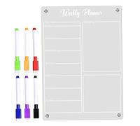 Gatuida Magnetic Dry Erase Calendar Whiteboard for Refrigerator Transparent Acrylic Weekly Planner Board with Whiteboard Markers Reusable Magnetic Reminder for Kitchen and Office