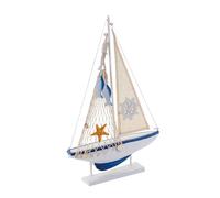 Gatuida Mediterranean Wooden Sailboat Model Mini Ocean Theme Ship Decoration Sturdy Wood Craft for Home Decor for Nautical Lovers for Various Occasions