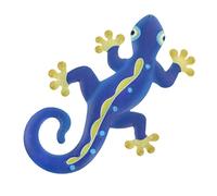 Gatuida Metal Gecko Wall Art Decor Iron Craft Sculpture for Indoor Outdoor Wear Resistant Wall Ornament Blue Finish Home Garden Fence Decoration