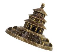 Gatuida Metal Heaven Statue Ancient Chinese Architecture Model Decorative Sculpture for Home Office Tabletop Feng Shui Ornament and Creative Housewarming Gift