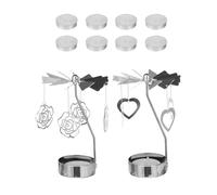 Gatuida Metal Rotating Candlestick Carousel Table Candle Holder Set with Heart and Rose Decorations, 10Pcs Including Tea Lights, for Home Ambience and Special Occasions