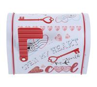 Gatuida Metal Tinplate Candy Box Mailbox Shape White, Holiday Biscuit Container for Cookies and Sweets Storage, Suitable for Valentine’S Day and Party Favors