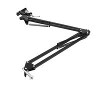 Gatuida Metal Webcam Stand Desktop Camera Clamp with Adjustable Folding Arms Flexible Long Arm Swivel Holder and Dual Suspension Springs Compatible with USB for Studios and Broadcasting