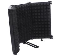 Gatuida Microphone Filter with Foldable Iron Sponge Windscreen Cover, Three Panels Sound Absorption Shield, Adjustable Angle Pop Filter for Recording Environments