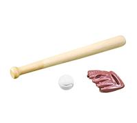 Gatuida Mini Baseball for Pretend Play and Miniature Bat Glove Ball Kit Realistic Sports Ornament for Dollhouses Collectors and Photo Props Creative and Playset