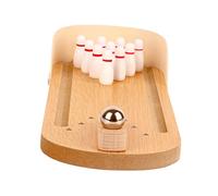Gatuida Mini Bowling for Parrots with Movable Orbit and Dual Groove Wooden Base Interactive Bird Training Equipment for Intelligence Development and Playful Exercise