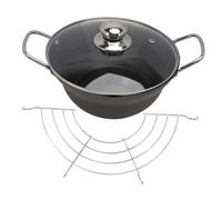 Gatuida Mini Deep Frying Pan with Non-Stick Coating and Oil Drainer Rack Portable Japanese Style Tempura Fryer Pot with Lid Compact Design for Cooking