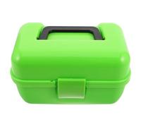 Gatuida Mini Double-layer Green Plastic Tackle Box Small Fishing Lure Storage Organizer Portable Fishing Accessories Case for Outdoor Travel
