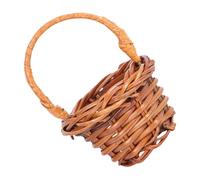 Gatuida Mini Rattan Woven Flower Basket with Handles Charming Decorative Basket for Dollhouse Play Home Ornament and Photo Prop Cute Country Style