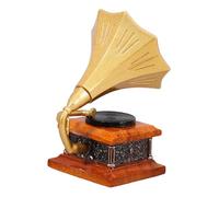 Gatuida Mini Retro Phonograph Model for Doll House Vintage Mini Furniture Ornament Realistic Miniature Gramophone Prop for Miniature Home Decoration and Photography