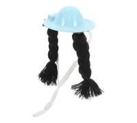 Gatuida Mini Small Dog Hats and Guinea Pig Costumes Soft Yarn Braid Shape Pet Hat with Adjustable Strap for Hamster and Parakeet Holiday Party Accessories
