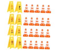 Gatuida Mini Traffic Cones and Street Signs for Educational with Detachable Warning Signs and Orange Cones Promotes Cognitive Development and Road Safety Learning for Home Classroom
