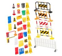 Gatuida Mini Traffic Signs for Plastic Educational for Pretend Vehicle Play Imaginative Learning and Cooperative Play Road Safety Cognition Kit
