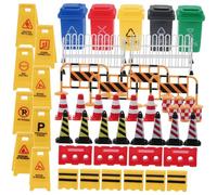 Gatuida Mini Traffic Signs Set for Educational Cognition with Realistic Colors for Awareness and Construction Play for Preschool Learning