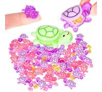 Gatuida Mini Turtles Figurines: 91pcs Luminous Tiny Plastic Turtles Glow-In-The-Dark Plastic Micro Landscape Ornaments DIY Crafts for Garden, Fish Tank, Desk And Home Decor