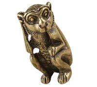 Gatuida Mini Vintage Brass Monkey Statue Decorative Figurine for Desktop Home Office Ornament Compact Retro Design with Smooth Surface and Fine Craftsmanship Space-saving Tiny Sculpture