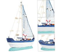Gatuida Mini Wooden Sailboat Model Nautical Shell Decoration for Desktop Mediterranean Style Office Ornament Creative Beach Wall Decor for Home Coffee Shop Party and Study