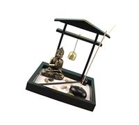Gatuida Miniature Buddha Statue Sand Tray Zen Garden for Meditation and Home Office Decor Resin Craft with Peaceful Landscape Desktop Sand Table Decoration Thoughtful Stress Relief and