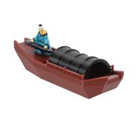 Gatuida Miniature Chinese Boat Ornament with Old Man Figurine Playing Piano Zen Garden Decoration for Home Dollhouse and Micro Landscape Artisanal Craftsmanship and Elegant Aesthetic
