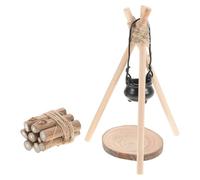 Gatuida Miniature Doll House Firewood Model Set Firewood Rack and Camping Accessories, Mini Scene Pretend Play for Dollhouse Micro-Landscape and Christmas Snow Scene Decoration