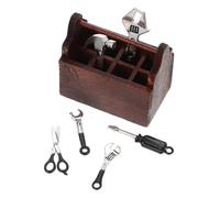 Gatuida Miniature Dollhouse Tool Kit with Black Case, 1 Box and 6 Small Repair Tools for Tiny House Decoration and DIY Accessories