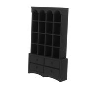 Gatuida Miniature Dollhouse Wooden Bookcase Black Vintage Mini Bookshelf Storage Cabinet for Dollhouse Accessories Home Decor Organizational Aid Craft Furniture