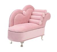 Gatuida Miniature Mini House Sofa Ornament Adorable Dollhouse Couch Decorative Jewelry Box for DIY Craft Decor and Photo Props Cherry Blossom Pink
