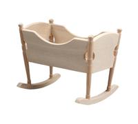 Gatuida Miniature Wooden Cradle for Dollhouse Miniature Scene Model Mini House Decor with Smooth Surface and Wear Resistant Finish for House Decoration