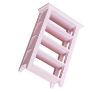 Gatuida Miniature Wooden Dollhouse Display Shelf Compact Storage Rack for Doll Furniture Organization Space Saving Design for Creative Parent Decoration White and Pink Options