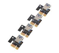 Gatuida Mining Adapter Cards 4 Pack PCI-E 1X to 16X Riser Cards USB 3.0 Fast Data Transfer Not Easy to Deform Computer Parts Black