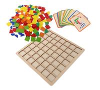 Gatuida Montessori Wooden Pattern Blocks Geometric Puzzle for Learning Classroom Preschool Early Education Sturdy Easy to Clean Mathematical Shape Matching Game