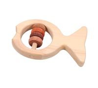 Gatuida Montessori Wooden Rattle for Newborns Natural with Smooth Surface Sensory Sound and Eye Tracking Development Safe and Engaging Plaything