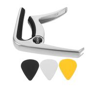 Gatuida Multi Function Zinc Alloy Guitar Capo with Replacement Picks for Classical Acoustic Electric Guitars and Ukulele Clamping Force for Stable Tuning Lightweight Portable
