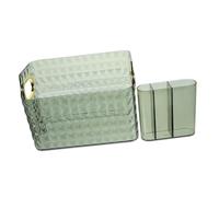 Gatuida Multi-purpose Desktop Makeup Storage Box with Liner Large Capacity Cosmetic Organizer Compartment Inner Box Pen and Brush Holder Space-saving Sundries Storage for Women in Green