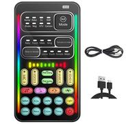 Gatuida Multi-purpose Mini Sound Card Voice Changer for Live Streaming with Sound Effects Compatible with Phone for Entertainment and Pranks
