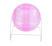 Gatuida Multifunctional Four in One Hamster Running Ball with Stand Secure Small Pet Exercise for Active Play Pink and Metal Design for Healthy Hamster Fitness