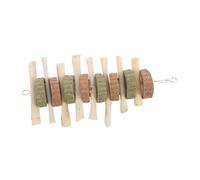 Gatuida Natural Dual Flavor Sweet Bamboo Chew Sticks for Small Animals High Fiber Rabbit Molar Treats with Grass Cakes Safe Natural Hamster and Guinea Pig Chew for Teeth Grinding and