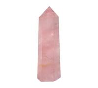 Gatuida Natural Pink Crystal Hexagonal Prism Stone Wand Polished Healing Mineral Decor Gift for Home Office Display