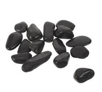 Gatuida Natural River Pebbles Cooking Stones for Food Warming and Steak Grilling, 4.4lbs Black Cobblestone with Smooth Surface and Safe Edges, for Home and Outdoor Use
