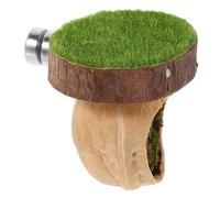 Gatuida Natural Walnut Wood Jumping Spider Hideout with Magnetic Climbing Platform and Fence Accessory Dual Purpose Habitat for Small Pets Geckos Lizards and Insects Sunbathing Shelter