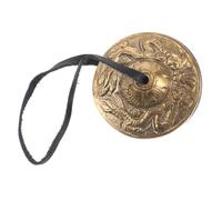 Gatuida Nepal Brass Finger Cymbals with Elastic Band, Small Metal Percussion Zills for Yoga, Belly Dancing, and Children’s Practice, Mini Marching Cymbals Hand Bells Instrument