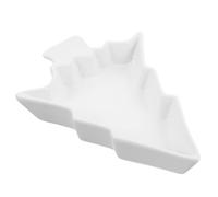 Gatuida Nordic Ceramic Christmas Tree Serving Platter for Holiday Entertaining, White Tree Shaped Tray for Holding Pastries and Serving Appetizers, Festive Decor for Holiday Party Supplies