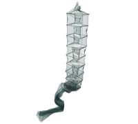 Gatuida Nylon Fishing Cage Basket: Collapsible Fishing Bait Mesh with Multi Layer - Portable Fish Keeping Net with Iron Anchor Bolt for Crayfish Shrimps 2.4 meters 11 sections 8 holes