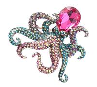 Gatuida Octopus Brooch for Women Rhinestone Octopus Breastpin Unique Design Lapel Pin for Clothing Accessory for Dresses Bags Hats and Scarves