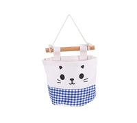 Gatuida Organizer Fabric Cotton Storage Hanging Linen and Bag Breathable Blue Colour Mount the Pocket for Wall Door Magazine Bathrooms the Bed