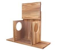 Gatuida Outdoor Squirrel Feeder Durable Wooden Design for Outside Use Creative Feeding House Attracts Wildlife Easy to Clean and Reusable for Gardens and Backyards