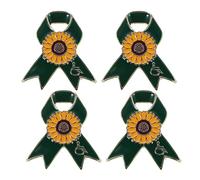 Gatuida Pack of 4 Awareness Badge, Sunflower Badge, Disability Rights Sign, Volunteer Badge, Green, 5.5 cm Metal for Fundraisers, Helpers, Inclusion Events